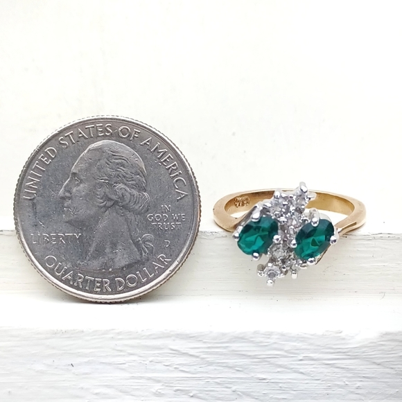 DAC Emerald and CZ Gold Ring - Picture 11 of 12